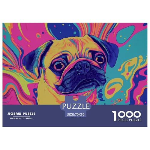 Pug 1000-teiliges Puzzle Für Erwachsene,Farbenfroh Herausforderungsspielzeug Intelligenz-Puzzle Lernspiel Spielzeug Home-Dekoration 70x50cm/1000pcs Pug 1000-teiliges Puzzle Für Erwachsene,Farbenfroh Herausforderungsspielzeug Intelligenz-Puzzle Lernspiel Spielzeug Home-Dekoration 70x50cm/1000pcs von YYVKPMLXC