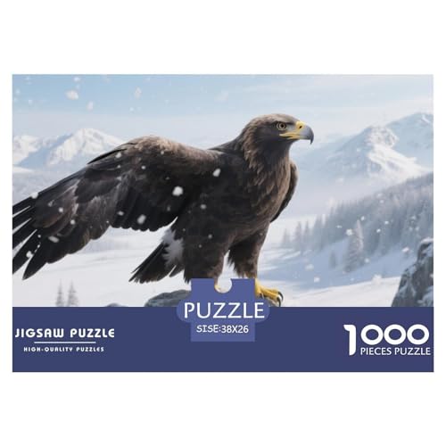 Puzzle Adler Mit 1000 Teilen Für Erwachsene,Polares Schneefeld Szene Anspruchsvolles Spielzeug Lernspiel Spielzeug Geschenk Home-Dekoration 38x26cm/1000pcs von YYVKPMLXC