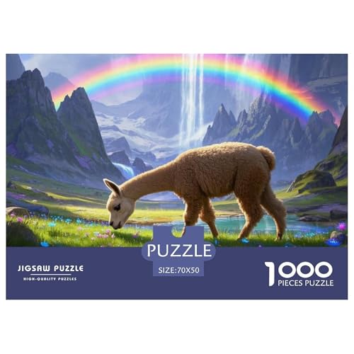 Puzzle Alpaka Mit 1000 Teilen Für Erwachsene,Plateau Oase Anspruchsvolles Spielzeug Lernspiel Spielzeug Geschenk Home-Dekoration 70x50cm/1000pcs von YYVKPMLXC