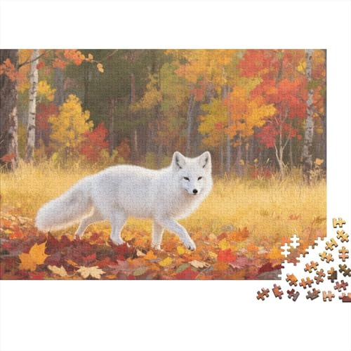 Puzzle Arktischer Fuchs Mit 1000 Teilen Für Erwachsene,Friedlicher Herbstwald Anspruchsvolles Spielzeug Lernspiel Spielzeug Geschenk Home-Dekoration 1000pcs (75x50cm) von YYVKPMLXC
