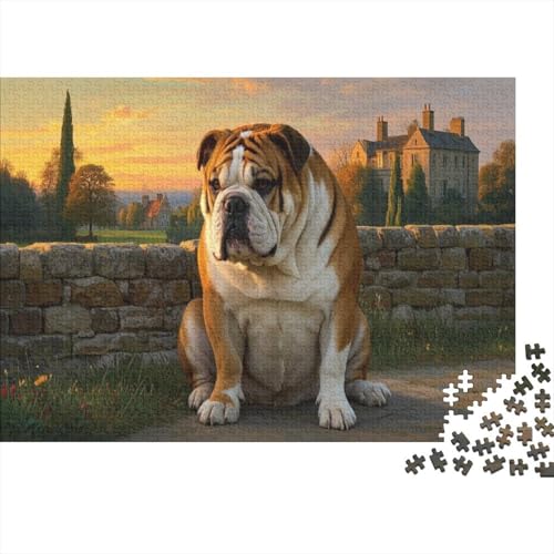 Puzzle Aus 1000 Stücken Für Erwachsene Bulldogge Herausforderungsspielzeug Holzpuzzles Familien-Puzzlespiel Home-Dekoration 1000pcs (75x50cm) von YYVKPMLXC