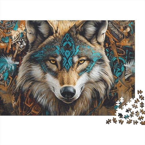 Puzzle Aus 1000 Stücken Für Erwachsene Wolf EIN Unmögliches Geschicklichkeitsspiel Totem Figurenpuzzle Lernspiel Spielzeug Geschenk Home-Dekoration 1000pcs (75x50cm) von YYVKPMLXC