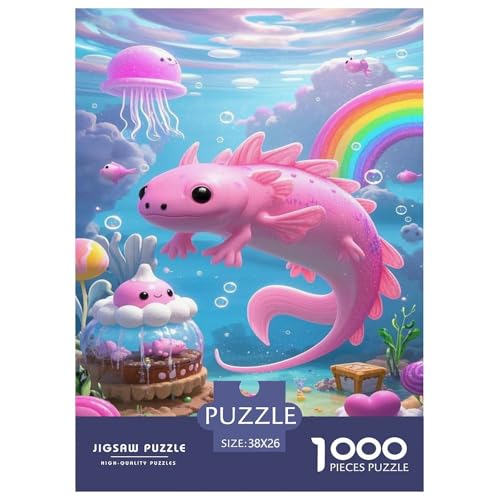 Puzzle Axolotl Mit 1000 Teilen Für Erwachsene,Fantasie-Meereslandschaft Anspruchsvolles Spielzeug Lernspiel Spielzeug Geschenk Home-Dekoration 38x26cm/1000pcs von YYVKPMLXC