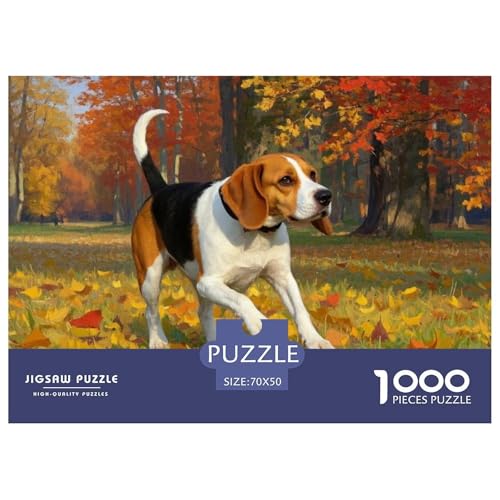 Puzzle BAdler Dog Aus 1000 Stücken Für Erwachsene,Herbstlandschaft EIN Unmögliches Geschicklichkeitsspiel, Lernspiel Spielzeug Geschenk Home-Dekoration 70x50cm/1000pcs von YYVKPMLXC