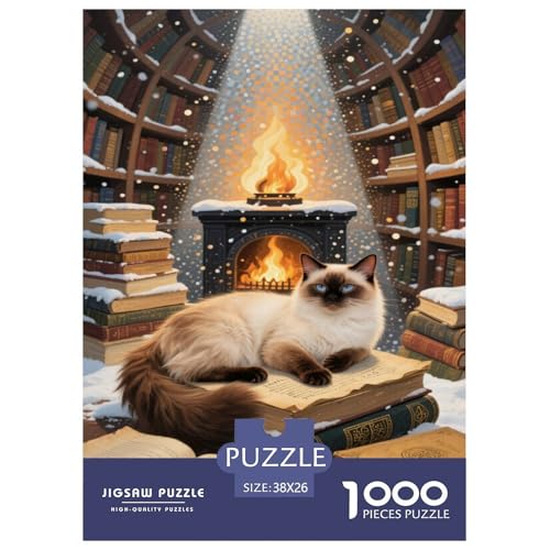 Puzzle Balinesenkater Mit 1000 Teilen Für Erwachsene,Bibliotheksszene EIN Unmögliches Geschicklichkeitsspiel Lernspiel Spielzeug Geschenk Home-Dekoration 38x26cm/1000pcs Puzzle Balinesenkater Mit 1000 Teilen Für Erwachsene,Bibliotheksszene EIN Unmögliches Geschicklichkeitsspiel Lernspiel Spielzeug Geschenk Home-Dekoration 38x26cm/1000pcs von YYVKPMLXC
