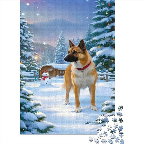 Puzzle Belgischer Malinois Mit 1000 Teilen Für Erwachsene, Schneeszene Anspruchsvolles Spielzeug Schnipselpuzzle Lernspiel Spielzeug Geschenk Home-Dekoration 1000pcs (75x50cm) von YYVKPMLXC