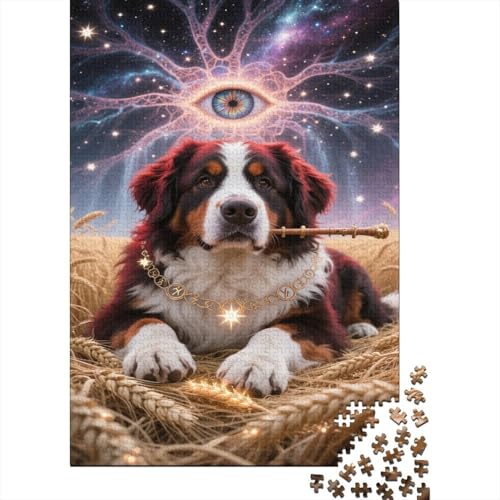 Puzzle Berner Sennenhund Aus 1000 Stücken Für Erwachsene Pastorale Szenery Anspruchsvolles Spielzeug Holzpuzzles Familien-Puzzlespiel Home-Dekoration 1000pcs (75x50cm) von YYVKPMLXC