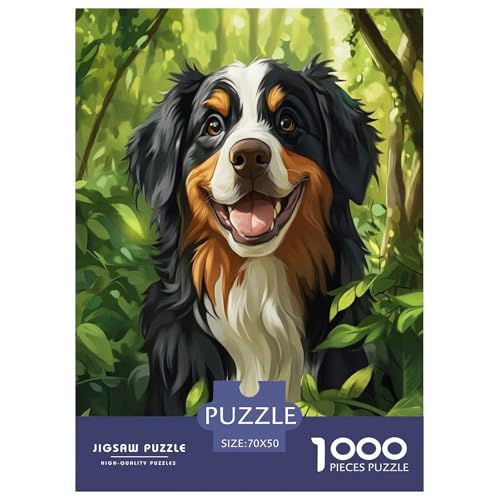 Puzzle Berner Sennenhund Mit 1000 Teilen Für Erwachsene,Süßes Haustier EIN Unmögliches Geschicklichkeitsspiel Familien-Puzzlespiel Home-Dekoration 70x50cm/1000pcs von YYVKPMLXC
