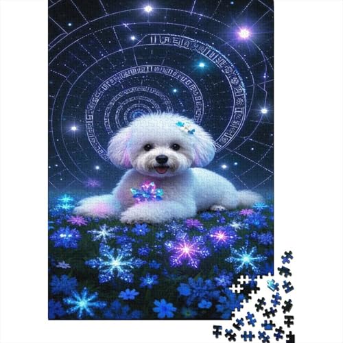 Puzzle Bichon Frisé Aus 1000 Stücken Für Erwachsene, Dreamy Sternenhimmel EIN Unmögliches Geschicklichkeitsspiel Figurenpuzzle Lernspiel Spielzeug Geschenk Home-Dekoration 1000pcs (75x50cm) von YYVKPMLXC