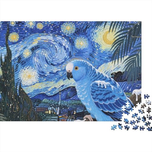 Puzzle Blauer Papagei Mit 1000 Teilen Für Erwachsene,Sternenhimmel Anspruchsvolles Spielzeug Intelligenz-Puzzle Home-Dekoration 1000pcs (75x50cm) von YYVKPMLXC