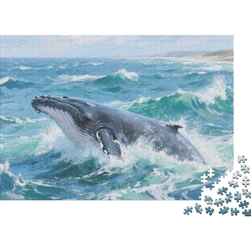 Puzzle Blauwal Aus 1000 Stücken Für Erwachsene,Meereswildtiere EIN Unmögliches Geschicklichkeitsspiel, Lernspiel Spielzeug Geschenk Home-Dekoration 1000pcs (75x50cm) von YYVKPMLXC