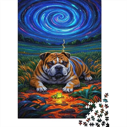 Puzzle Bulldogge Mit 1000 Teilen Für Erwachsene, Anspruchsvolles Spielzeug Fantastischer Sternenhimmel Holzpuzzles Lernspiel Spielzeug Geschenk Home-Dekoration 1000pcs (75x50cm) von YYVKPMLXC