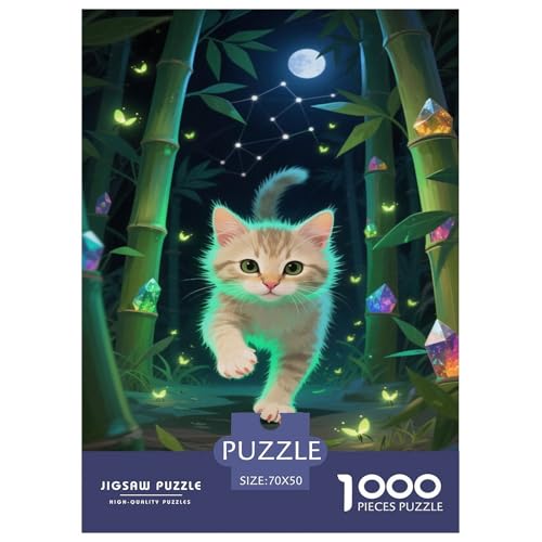 Puzzle Chartreux-Kater Mit 1000 Teilen Für Erwachsene,Bambuswald Night Scene EIN Unmögliches Geschicklichkeitsspiel Lernspiel Spielzeug Geschenk Home-Dekoration 70x50cm/1000pcs Puzzle Chartreux-Kater Mit 1000 Teilen Für Erwachsene,Bambuswald Night Scene EIN Unmögliches Geschicklichkeitsspiel Lernspiel Spielzeug Geschenk Home-Dekoration 70x50cm/1000pcs von YYVKPMLXC