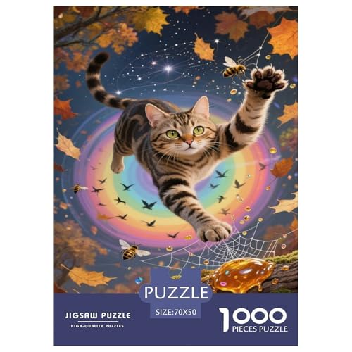 Puzzle Chartreux-Kater Mit 1000 Teilen Für Erwachsene,Fantastische Sternenhimmel Anspruchsvolles Spielzeug Lernspiel Spielzeug Geschenk Home-Dekoration 70x50cm/1000pcs von YYVKPMLXC