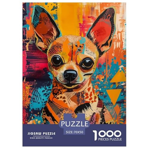 Puzzle Chihuahua-Hund Mit 1000 Teilen Für Erwachsene,Künstlerische Farben EIN Unmögliches Geschicklichkeitsspiel Lernspiel Spielzeug Geschenk Home-Dekoration 70x50cm/1000pcs Puzzle Chihuahua-Hund Mit 1000 Teilen Für Erwachsene,Künstlerische Farben EIN Unmögliches Geschicklichkeitsspiel Lernspiel Spielzeug Geschenk Home-Dekoration 70x50cm/1000pcs von YYVKPMLXC