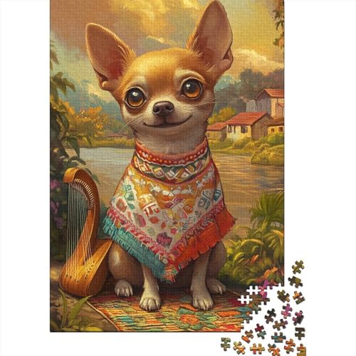 Puzzle Chihuahua Mit 1000 Teilen Für Erwachsene, Pastorale Landschaft EIN Unmögliches Geschicklichkeitsspiel Holzpuzzles Familien-Puzzlespiel Home-Dekoration 1000pcs (75x50cm) von YYVKPMLXC