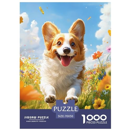 Puzzle Corgi Mit 1000 Teilen Für Erwachsene,Frühlingslandschaft Anspruchsvolles Spielzeug Lernspiel Spielzeug Geschenk Home-Dekoration 70x50cm/1000pcs von YYVKPMLXC
