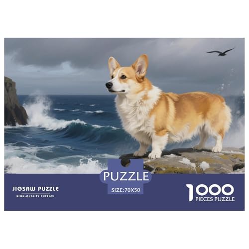 Puzzle Corgi Mit 1000 Teilen Für Erwachsene,Küsteal Landscape Anspruchsvolles Spielzeug Lernspiel Spielzeug Geschenk Home-Dekoration 70x50cm/1000pcs von YYVKPMLXC