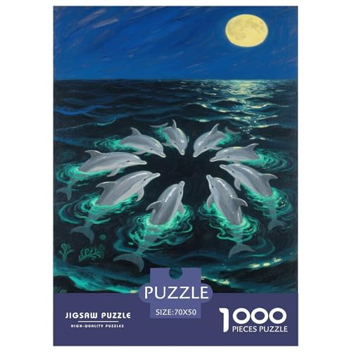 Puzzle Delfin Mit 1000 Teilen Für Erwachsene,Mondheller Ozean Anspruchsvolles Spielzeug Lernspiel Spielzeug Geschenk Home-Dekoration 70x50cm/1000pcs Puzzle Delfin Mit 1000 Teilen Für Erwachsene,Mondheller Ozean Anspruchsvolles Spielzeug Lernspiel Spielzeug Geschenk Home-Dekoration 70x50cm/1000pcs von YYVKPMLXC