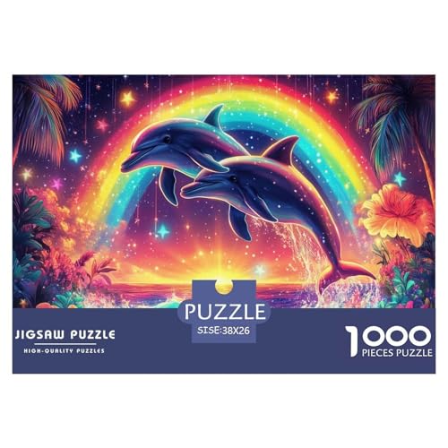 Puzzle Delfin Mit 1000 Teilen Für Erwachsene,Tropische Szene EIN Unmögliches Geschicklichkeitsspiel Lernspiel Spielzeug Geschenk Home-Dekoration 38x26cm/1000pcs von YYVKPMLXC