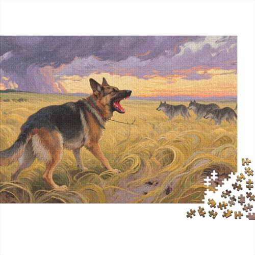 Puzzle Deutscher Schäferhund Hund 1000 Stücken Für Erwachsene,Sturmige Prärie EIN Unmögliches Geschicklichkeitsspiel Lernspiel Spielzeug Geschenk Home-Dekoration 1000pcs (75x50cm) von YYVKPMLXC