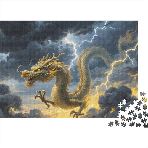 Puzzle Drache 1000 Stücken Für Erwachsene,Gewitter Sky EIN Unmögliches Geschicklichkeitsspiel Lernspiel Spielzeug Geschenk Home-Dekoration 1000pcs (75x50cm) von YYVKPMLXC
