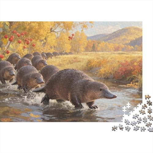 Puzzle Duckbilled Platypus Aus 1000 Stücken Für Erwachsene,Herbstfluss Anspruchsvolles Spielzeug Familien-Puzzlespiel Home-Dekoration 1000pcs (75x50cm) von YYVKPMLXC