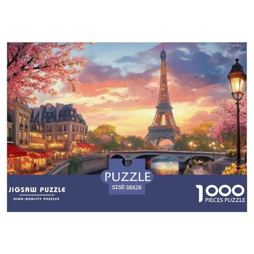 Puzzle Eiffelturm Mit 1000 Teilen Für Erwachsene,Urban Kanal Scenery Anspruchsvolles Spielzeug Lernspiel Spielzeug Geschenk Home-Dekoration 38x26cm/1000pcs von YYVKPMLXC