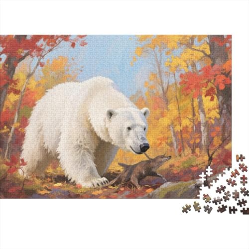 Puzzle Eisbär Mit 1000 Teilen Für Erwachsene,Herbstwald Anspruchsvolles Spielzeug Intelligenz-Puzzle Home-Dekoration 1000pcs (75x50cm) von YYVKPMLXC