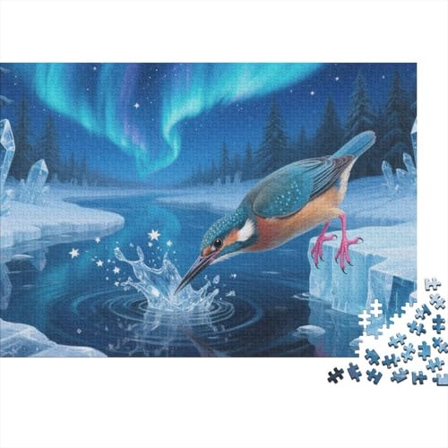 Puzzle Eisvogel Aus 1000 Stücken Für Erwachsene,Nordlicht Ice Field EIN Unmögliches Geschicklichkeitsspiel, Lernspiel Spielzeug Geschenk Home-Dekoration 1000pcs (75x50cm) von YYVKPMLXC