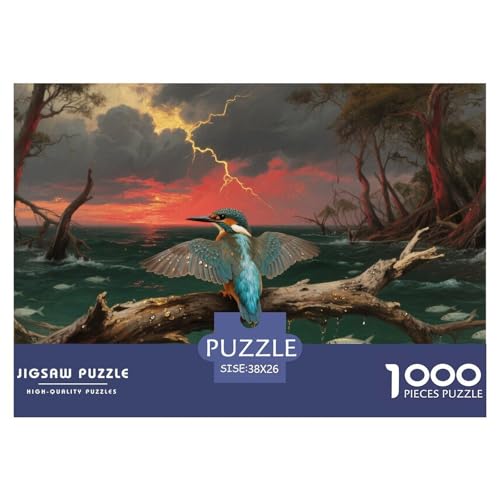 Puzzle Eisvogel Mit 1000 Teilen Für Erwachsene,Gewitter Dusk Anspruchsvolles Spielzeug Lernspiel Spielzeug Geschenk Home-Dekoration 38x26cm/1000pcs von YYVKPMLXC