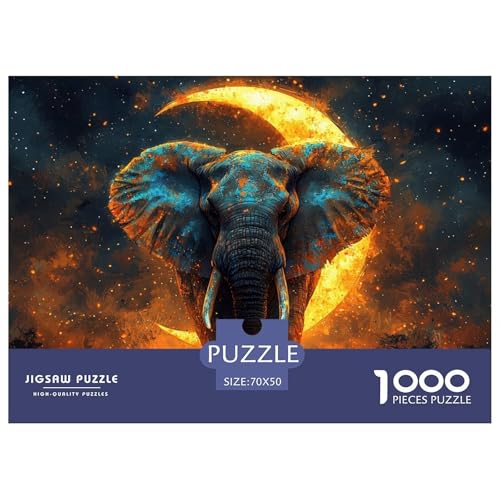 Puzzle Elefant Mit 1000 Teilen Für Erwachsene,Wildtier Anspruchsvolles Spielzeug Lernspiel Spielzeug Geschenk Home-Dekoration 70x50cm/1000pcs von YYVKPMLXC