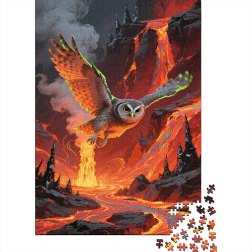Puzzle Eule Aus 1000 Stücken Für Erwachsene Vulkan Landscape Anspruchsvolles Spielzeug Holzpuzzles Familien-Puzzlespiel Home-Dekoration 1000pcs (75x50cm) von YYVKPMLXC