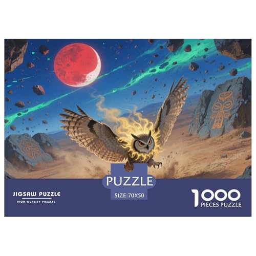 Puzzle Eule Mit 1000 Teilen Für Erwachsene,Fantasie Abenteuer Anspruchsvolles Spielzeug Lernspiel Spielzeug Geschenk Home-Dekoration 70x50cm/1000pcs von YYVKPMLXC