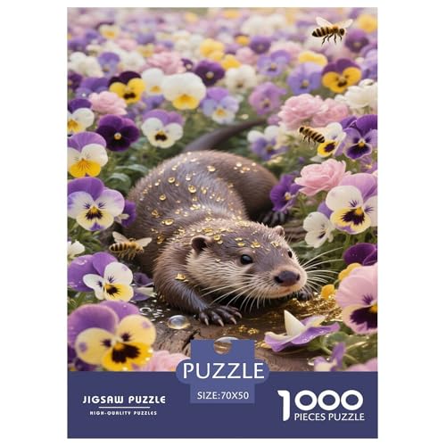 Puzzle Europäische Otter Mit 1000 Teilen Für Erwachsene,Natürliche Ökologie Anspruchsvolles Spielzeug Lernspiel Spielzeug Geschenk Home-Dekoration 70x50cm/1000pcs von YYVKPMLXC