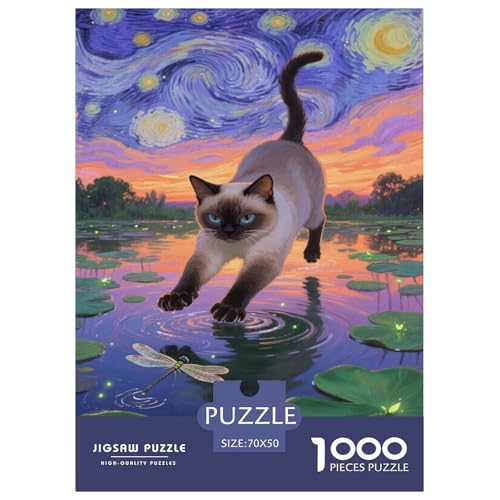 Puzzle Exotic-Shorthair-Kater Mit 1000 Teilen Für Erwachsene,Stiller Teich Anspruchsvolles Spielzeug Lernspiel Spielzeug Geschenk Home-Dekoration 70x50cm/1000pcs von YYVKPMLXC