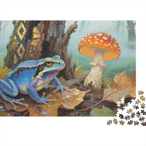 Puzzle Farbiger Frosch Hund Mit 1000 Teilen Für Erwachsene,Magischer Pilz Anspruchsvolles Spielzeug Schnipselpuzzle, Intelligenz-Puzzle Home-Dekoration 1000pcs (75x50cm) von YYVKPMLXC