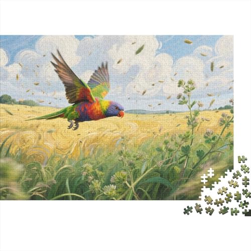 Puzzle Farbiger Papagei Mit 1000 Teilen Für Erwachsene,Idyllisches Sommerlandschaft Anspruchsvolles Spielzeug Schnipselpuzzle, Intelligenz-Puzzle Home-Dekoration 1000pcs (75x50cm) von YYVKPMLXC