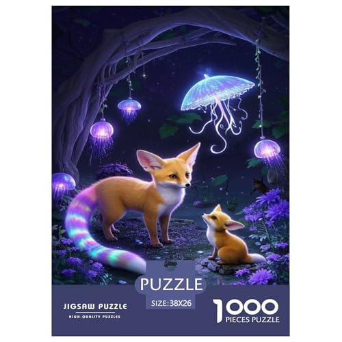 Puzzle Fennecfuchs Mit 1000 Teilen Für Erwachsene,Nachtwald Anspruchsvolles Spielzeug Lernspiel Spielzeug Geschenk Home-Dekoration 38x26cm/1000pcs von YYVKPMLXC