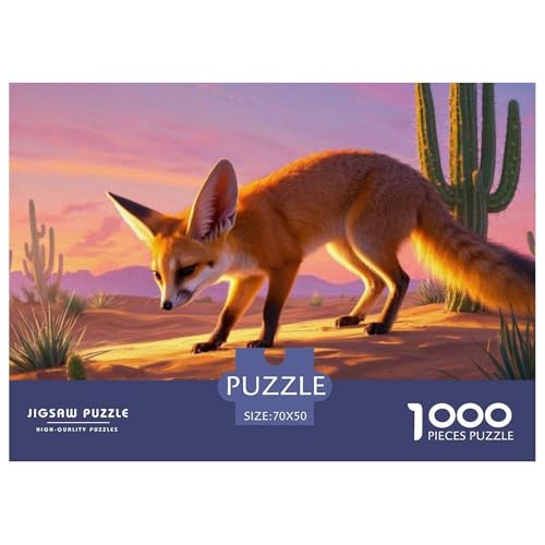 Puzzle Fennecfuchs Mit 1000 Teilen Für Erwachsene,Wüstenlandschaft EIN Unmögliches Geschicklichkeitsspiel Familien-Puzzlespiel Home-Dekoration 70x50cm/1000pcs von YYVKPMLXC