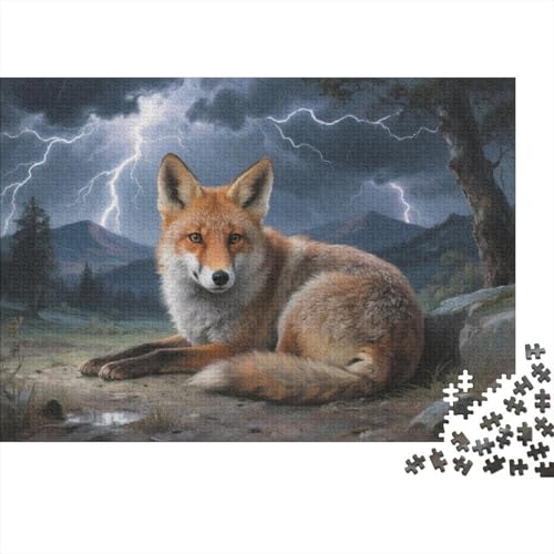 Puzzle Fuchs Dog Mit 1000 Teilen Für Erwachsene,Gewitter Mountains Anspruchsvolles Spielzeug Lernspiel Spielzeug Geschenk Home-Dekoration 1000pcs (75x50cm) von YYVKPMLXC