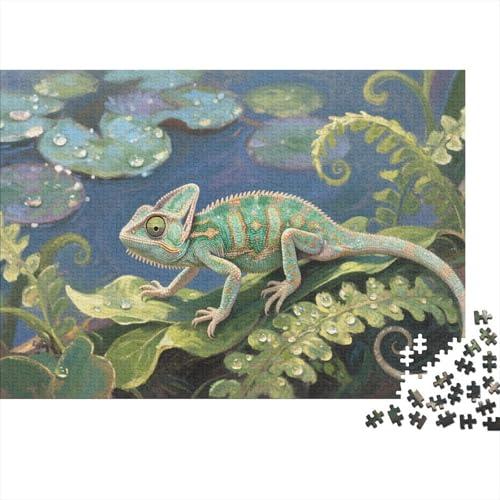 Puzzle Grüne Iguane Aus 1000 Stücken Für Erwachsene,Tropischer Dschungel Anspruchsvolles Spielzeug Familien-Puzzlespiel Home-Dekoration 1000pcs (75x50cm) von YYVKPMLXC