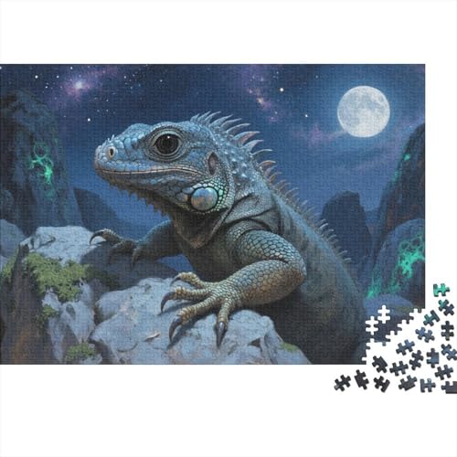 Puzzle Grüne Iguane Mit 1000 Teilen Für Erwachsene,Sternenhimmel Nacht Reptile Anspruchsvolles Spielzeug Lernspiel Spielzeug Geschenk Home-Dekoration 1000pcs (75x50cm) von YYVKPMLXC