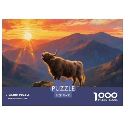 Puzzle Hochlandrinder Mit 1000 Teilen Für Erwachsene,Sonnenuntergang Berg Anspruchsvolles Spielzeug Lernspiel Spielzeug Geschenk Home-Dekoration 70x50cm/1000pcs Puzzle Hochlandrinder Mit 1000 Teilen Für Erwachsene,Sonnenuntergang Berg Anspruchsvolles Spielzeug Lernspiel Spielzeug Geschenk Home-Dekoration 70x50cm/1000pcs von YYVKPMLXC