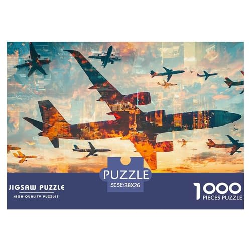 Puzzle Kampfflugzeug Mit 1000 Teilen Für Erwachsene,City SQiline Anspruchsvolles Spielzeug Lernspiel Spielzeug Geschenk Home-Dekoration 38x26cm/1000pcs von YYVKPMLXC