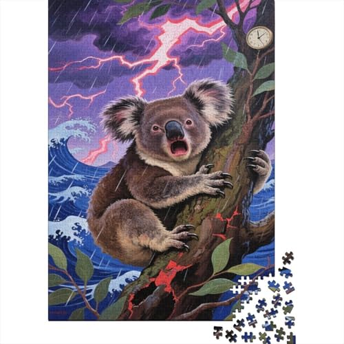 Puzzle Koala Mit 1000 Teilen Für Erwachsene, Anspruchsvolles Spielzeug Meersturm Holzpuzzles Lernspiel Spielzeug Geschenk Home-Dekoration 1000pcs (75x50cm) von YYVKPMLXC