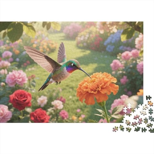 Puzzle Kolibri Mit 1000 Teilen Für Erwachsene,Frühlingsgarten EIN Unmögliches Geschicklichkeitsspiel Familien-Puzzlespiel Home-Dekoration 1000pcs (75x50cm) von YYVKPMLXC