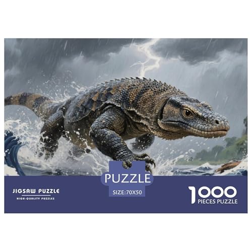 Puzzle Komodo-Drache Mit 1000 Teilen Für Erwachsene,Sturmiges Reptil Szenario Anspruchsvolles Spielzeug Lernspiel Spielzeug Geschenk Home-Dekoration 70x50cm/1000pcs von YYVKPMLXC