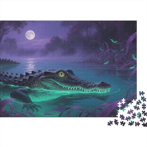 Puzzle Krokodil Mit 1000 Teilen Für Erwachsene,Fantasie Sumpf EIN Unmögliches Geschicklichkeitsspiel Familien-Puzzlespiel Home-Dekoration 1000pcs (75x50cm) von YYVKPMLXC
