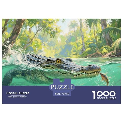 Puzzle Krokodil Mit 1000 Teilen Für Erwachsene,Tropischer Regenwald Anspruchsvolles Spielzeug Lernspiel Spielzeug Geschenk Home-Dekoration 70x50cm/1000pcs von YYVKPMLXC